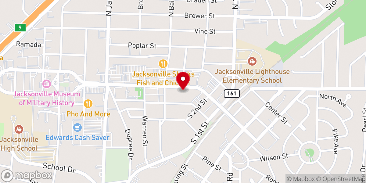 Map showing location of 알칸사 제일침례교회 KFBC of Arkansas