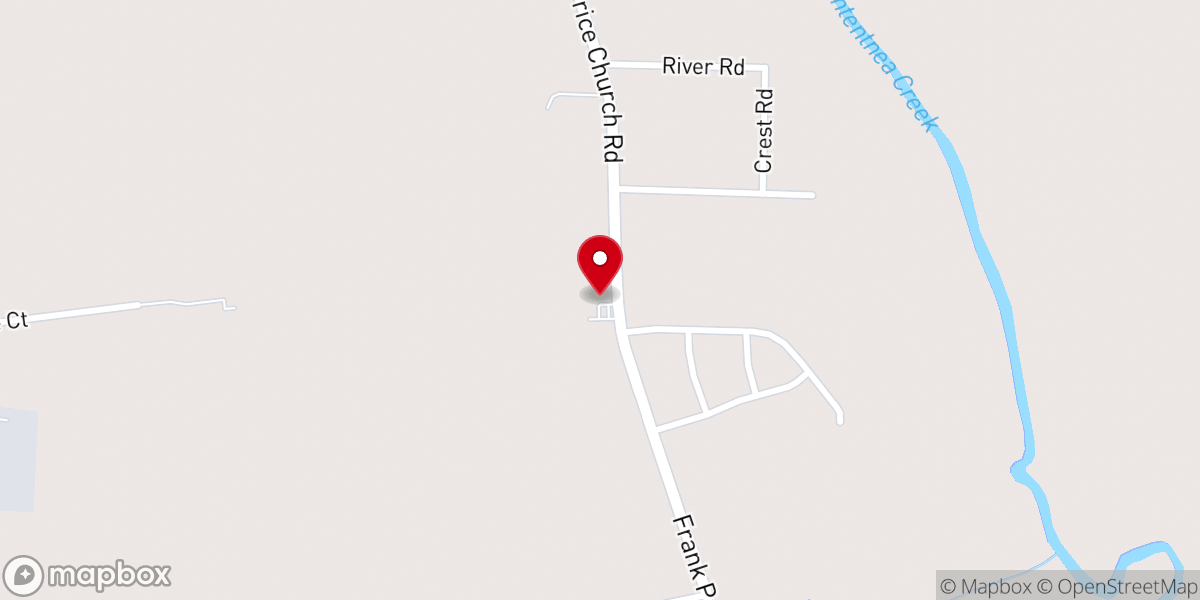Map showing location of Daniels Chapel