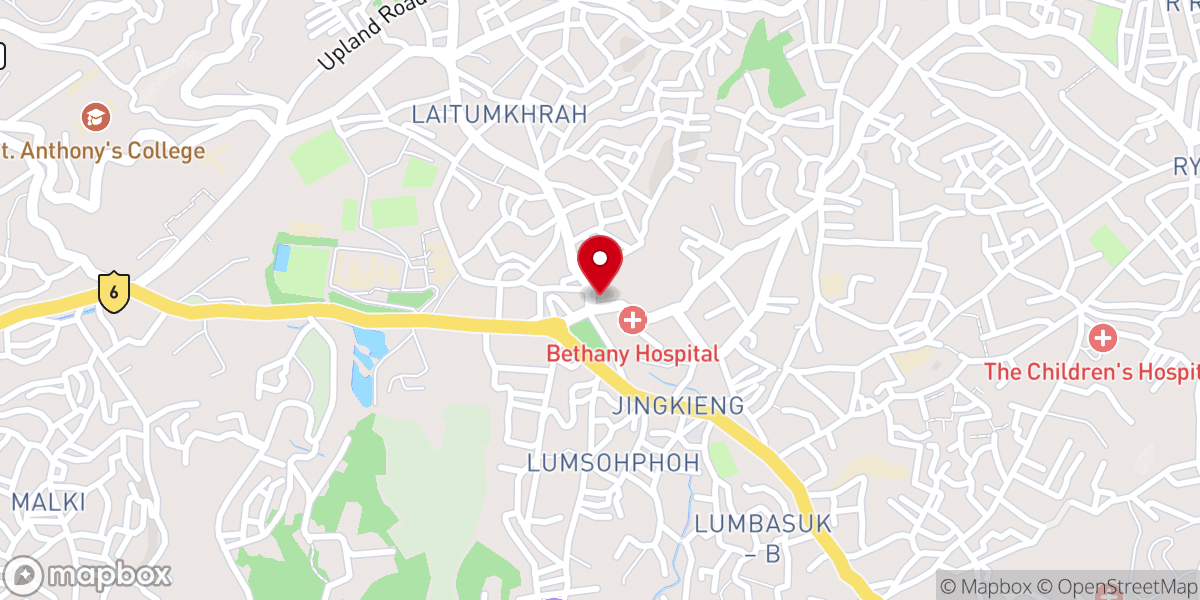 Map showing location of Shillong Seventh Day Adventist Church