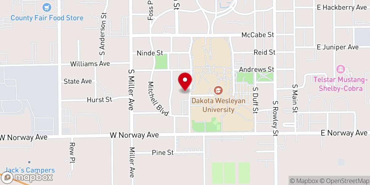 Map showing location of Dakotas United Methodist Conference Center