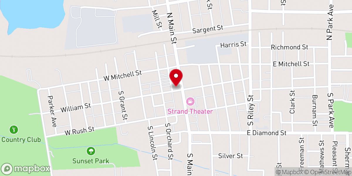 Map showing location of Word of life outreach center