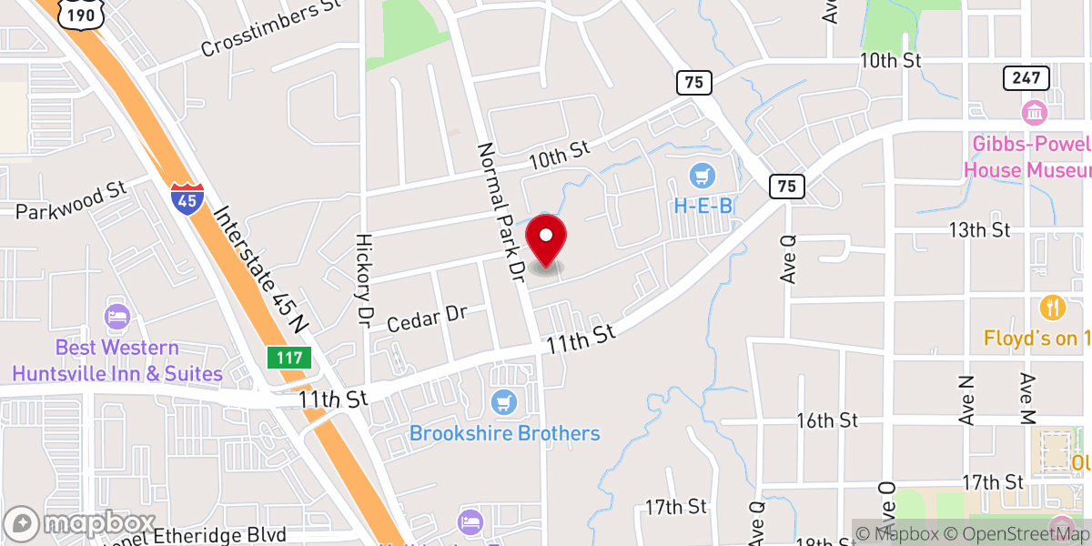 Map showing location of Praise & Glory Worship Center