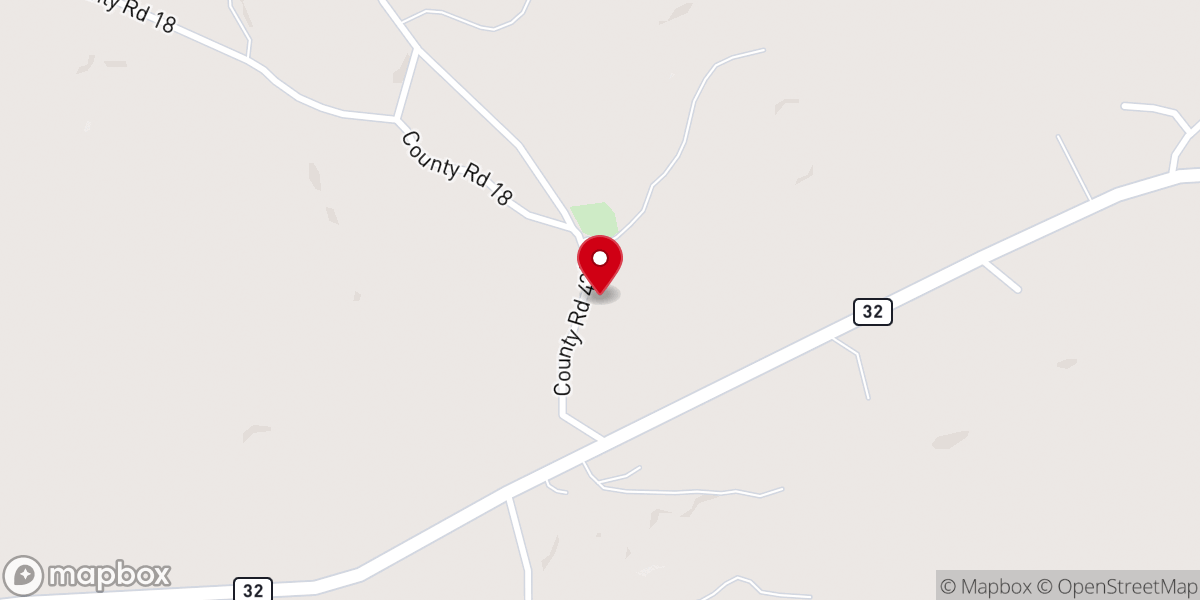 Map showing location of Bayson Chapel M.B. Church