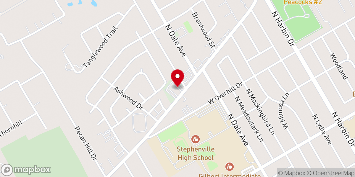 Map showing location of Hillcrest Church of Christ
