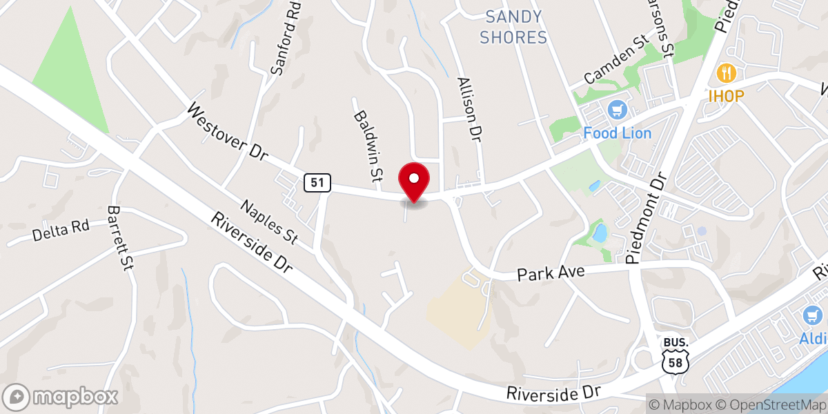 Map showing location of Iglesia Nueva Vida