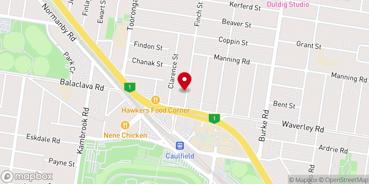 Map showing location of St John's Anglican Church, Finch Street