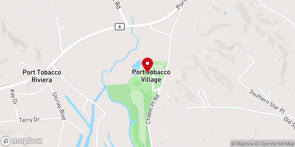 Map showing location of Port Tobacco Court House
