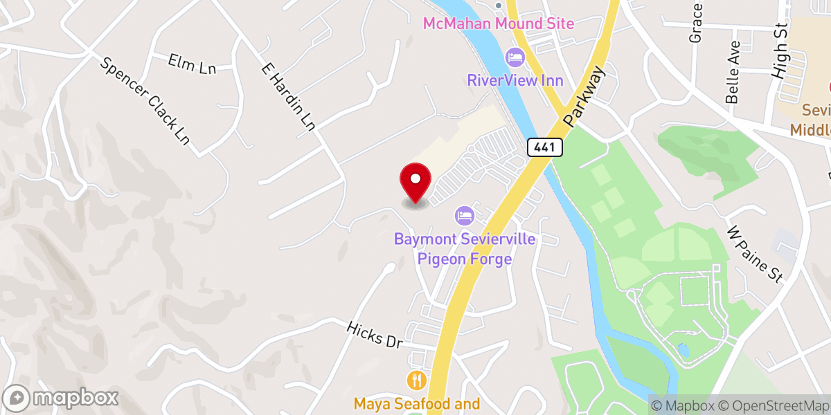 Map showing location of Church Tonight