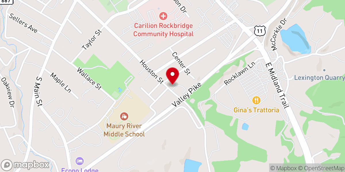 Map showing location of Lexington Penticostal Holiness Church
