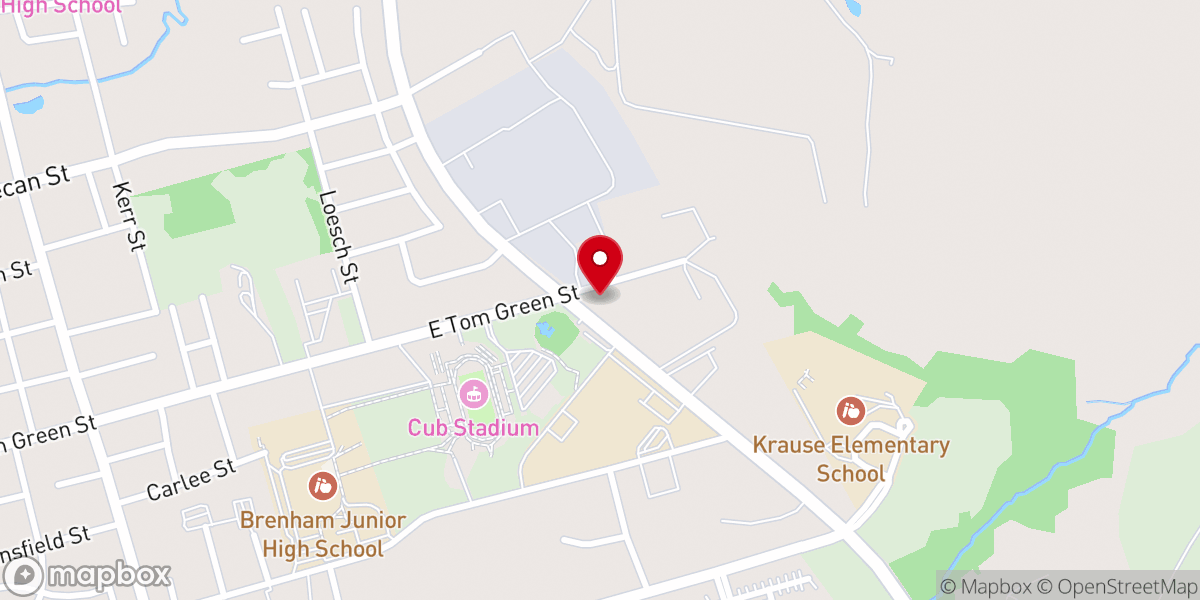Map showing location of The Vineyard Church of Brenham