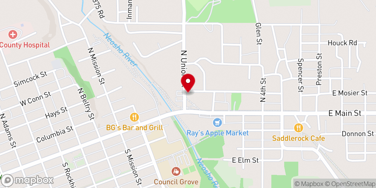 Map showing location of Life Church