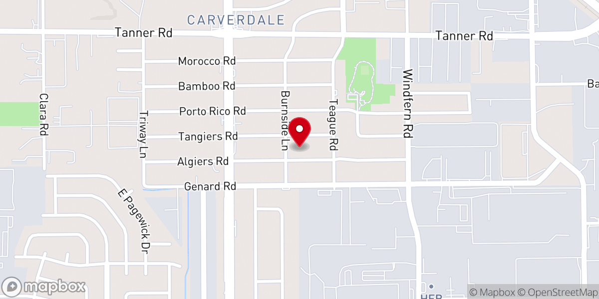 Map showing location of Carverdale Community COGIC