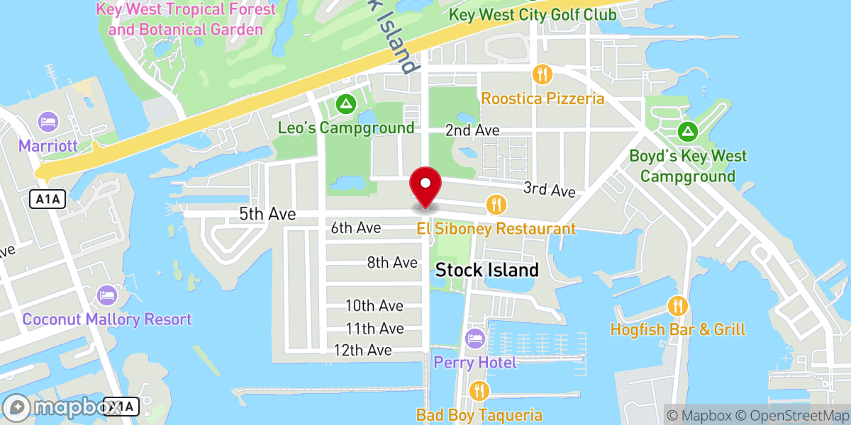 Map showing location of Stock Island