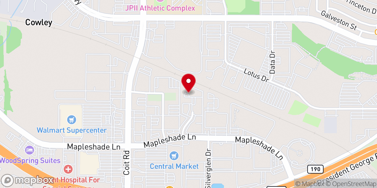 Map showing location of North Texas Conference Center of the United Methodist Church