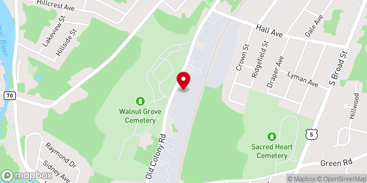 Map showing location of Meriden Turner Society