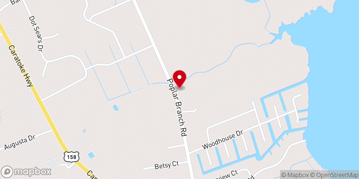 Map showing location of Poplar Branch Baptist Church