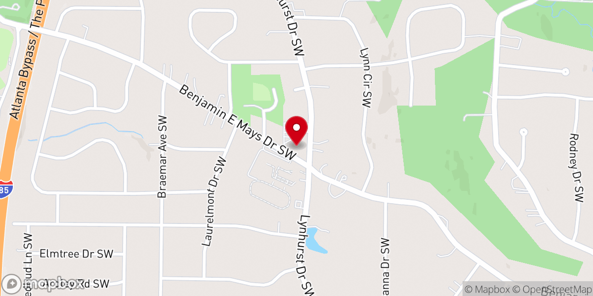 Map showing location of Zion Hill Baptist Church