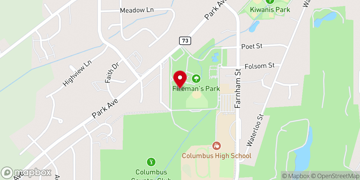Map showing location of Fireman's Park