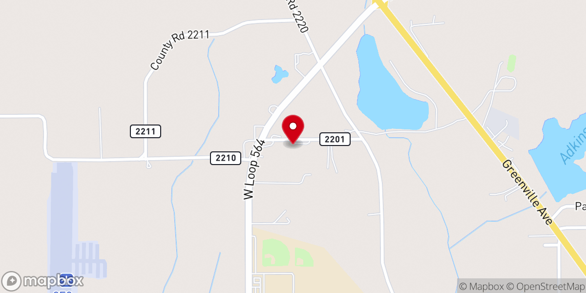 Map showing location of New Life Church Mineola