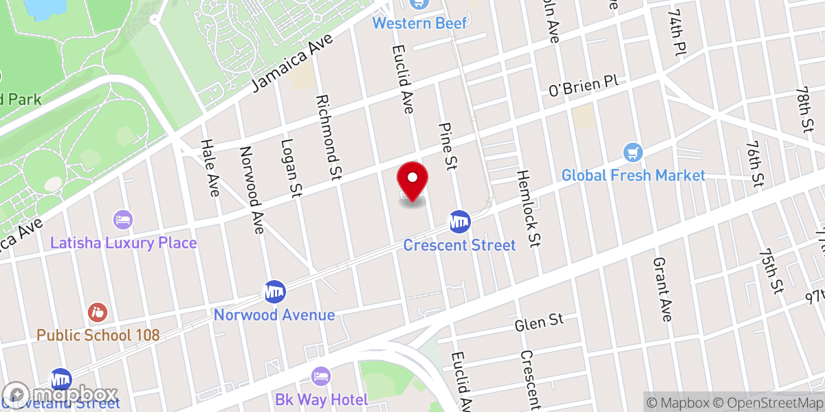 Map showing location of Blessed Sacrament R.C. Church