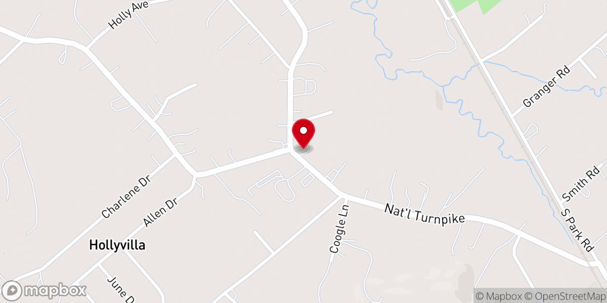 Map showing location of Fairdale Church Of God
