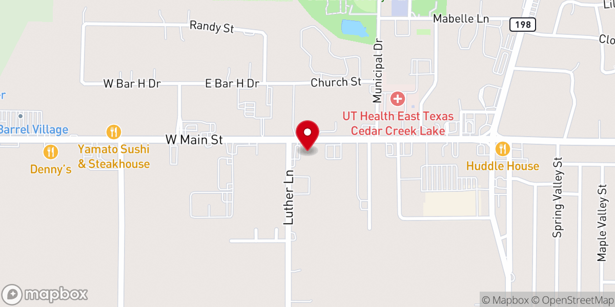 Map showing location of St. Peter's Lutheran Church