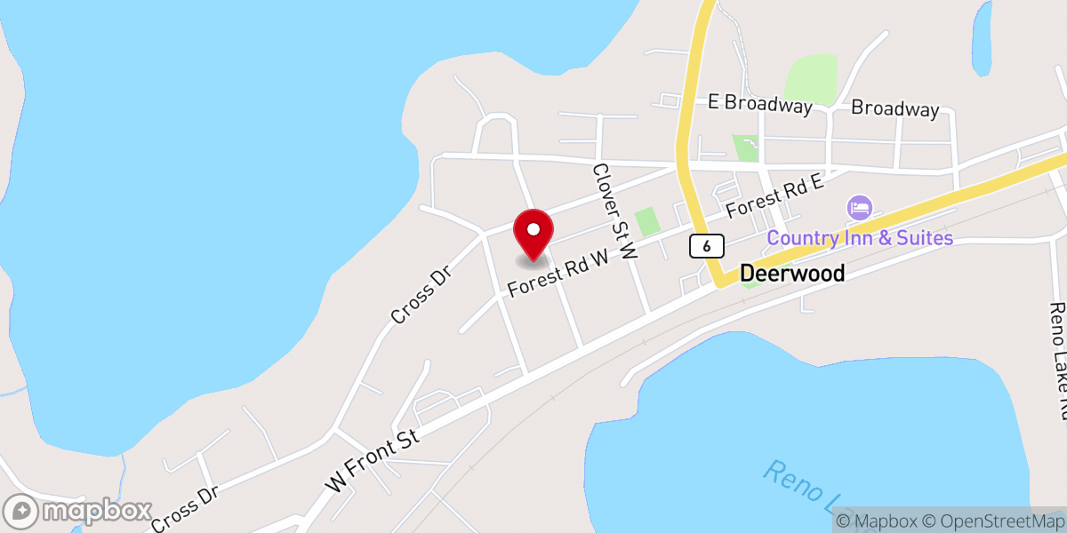 Map showing location of Deerwood Baptist Church