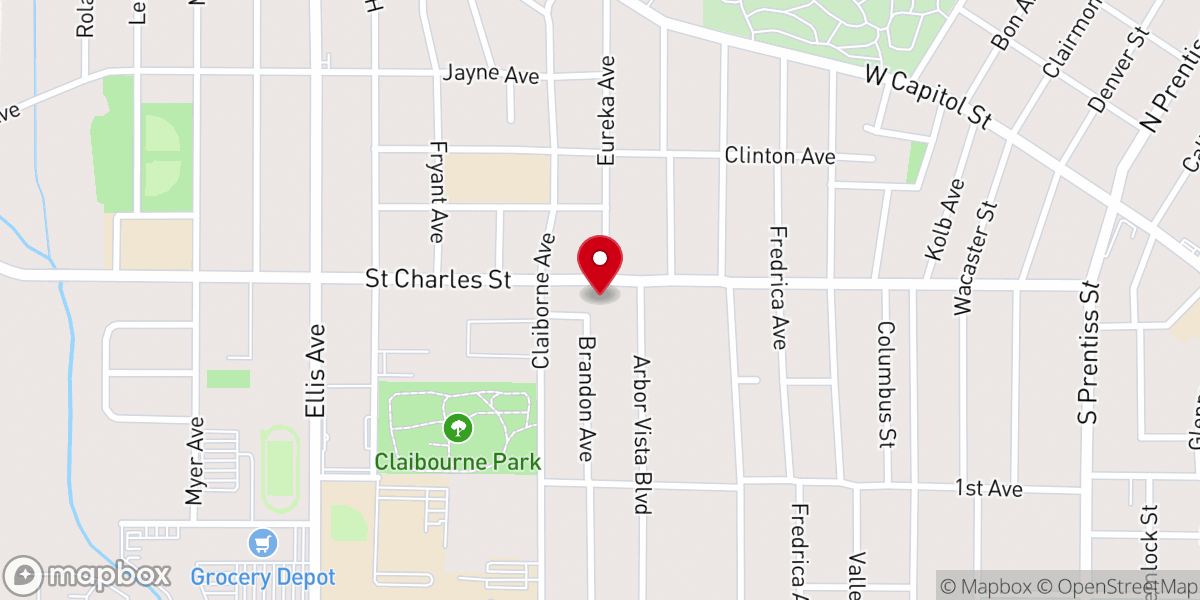 Map showing location of Central Assembly Church