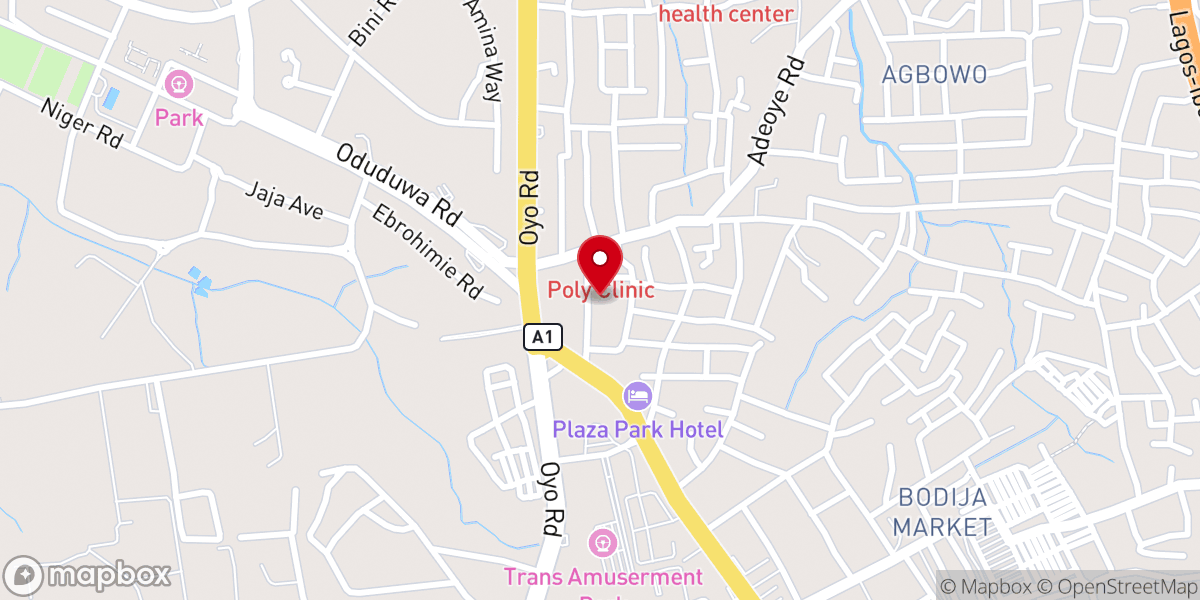 Map showing location of Redeemed Christian Church of God, Peculiar People's Parish