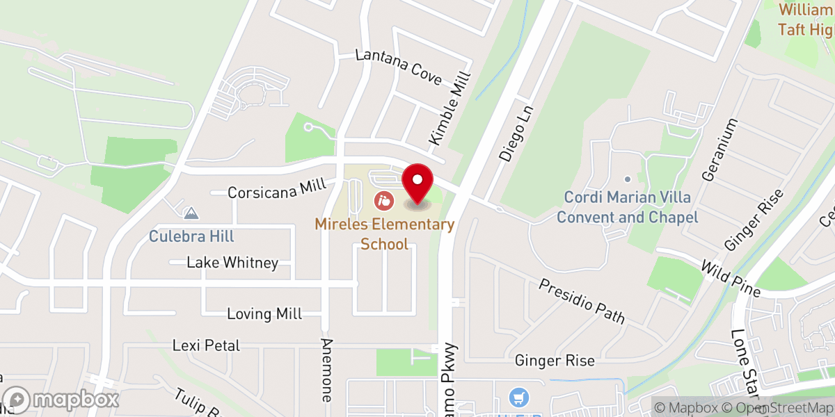 Map showing location of Pillar Church of San Antonio
