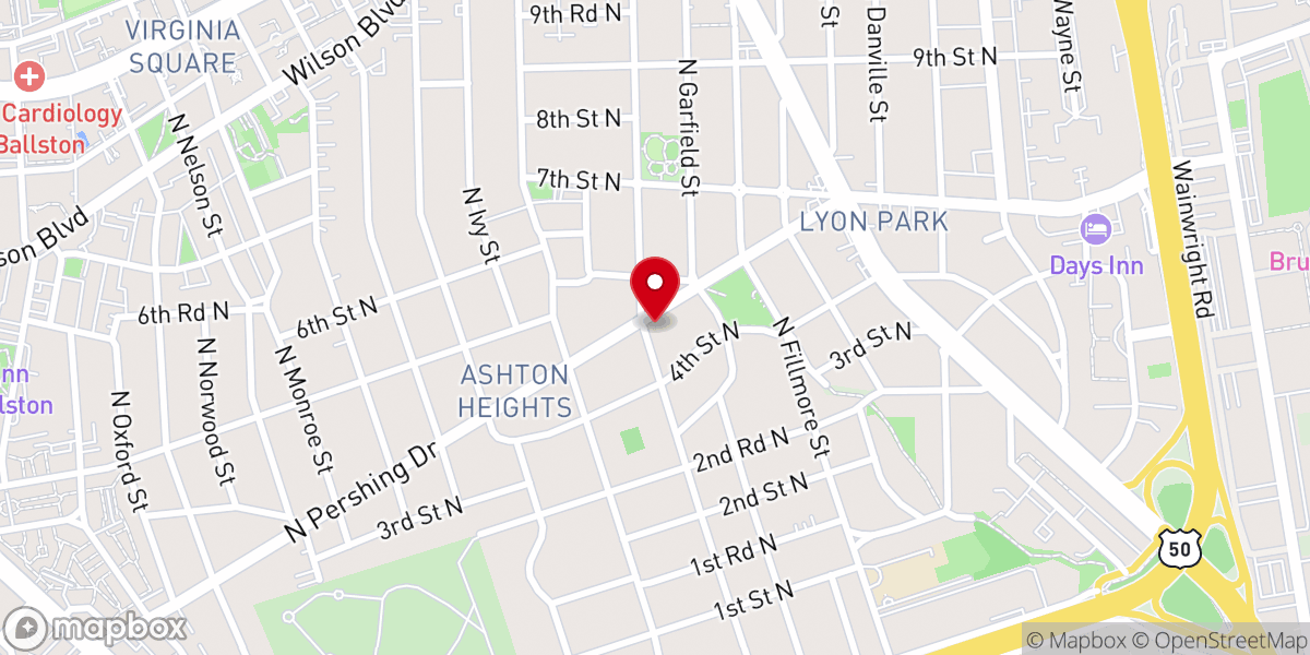 Map showing location of Christ Church of Arlington