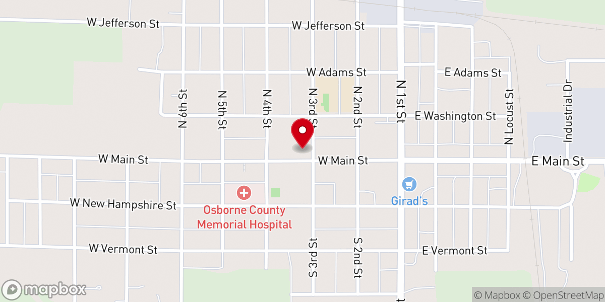 Map showing location of Harlan United Meth Church