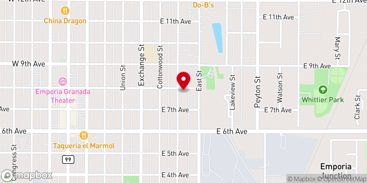 Map showing location of Saint James Missionary Baptist Church