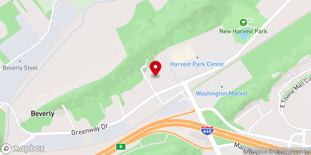 Map showing location of New Beverly Baptist Church