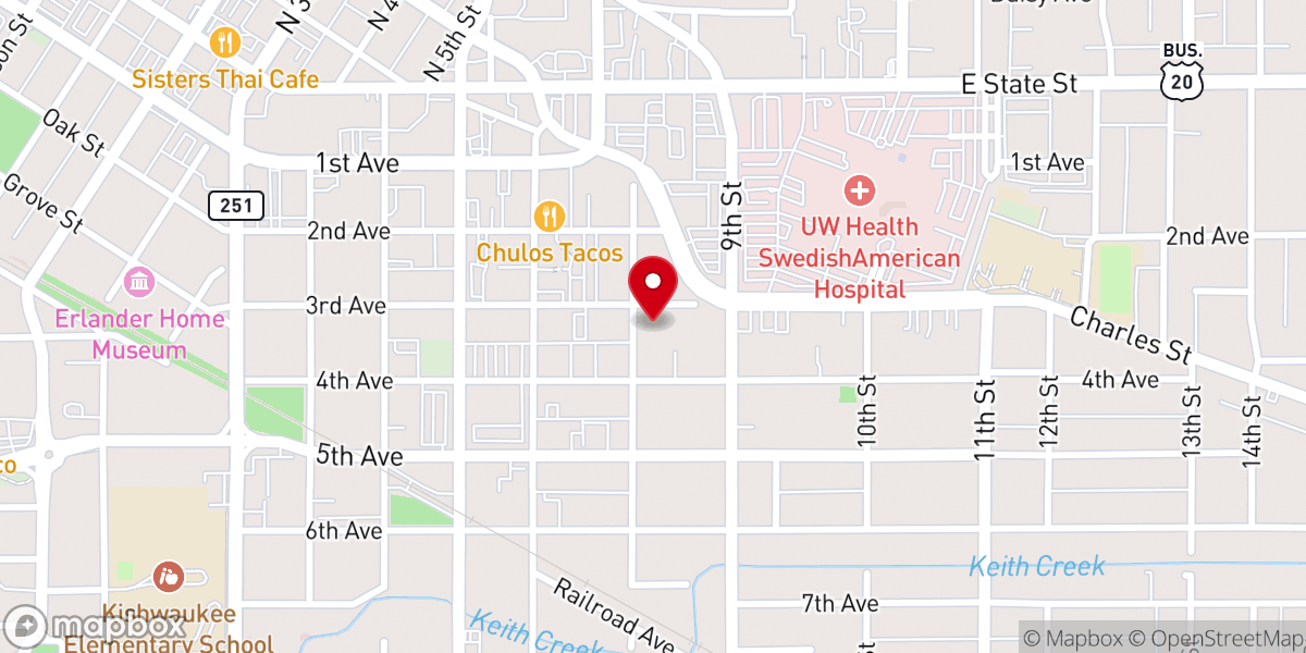 Map showing location of Bethany United Methodist Church