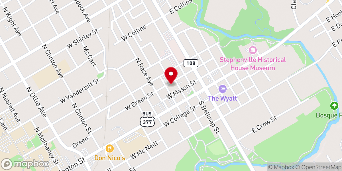 Map showing location of First Baptist Church's School Wing
