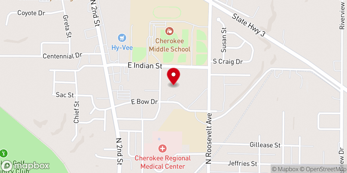 Map showing location of Bethlehem Lutheran Church