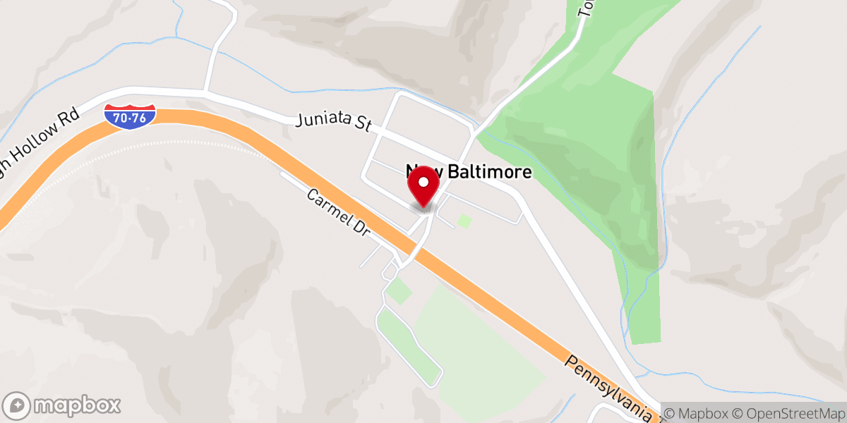 Map showing location of St John's Parish Hall