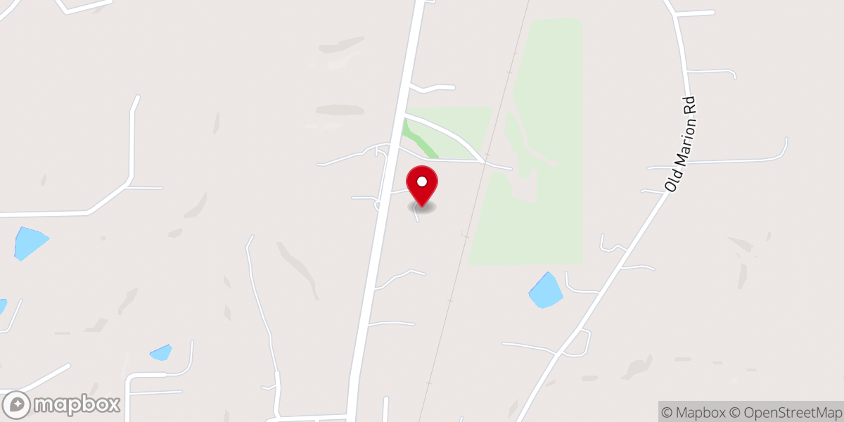 Map showing location of Goreville Apostolic Church