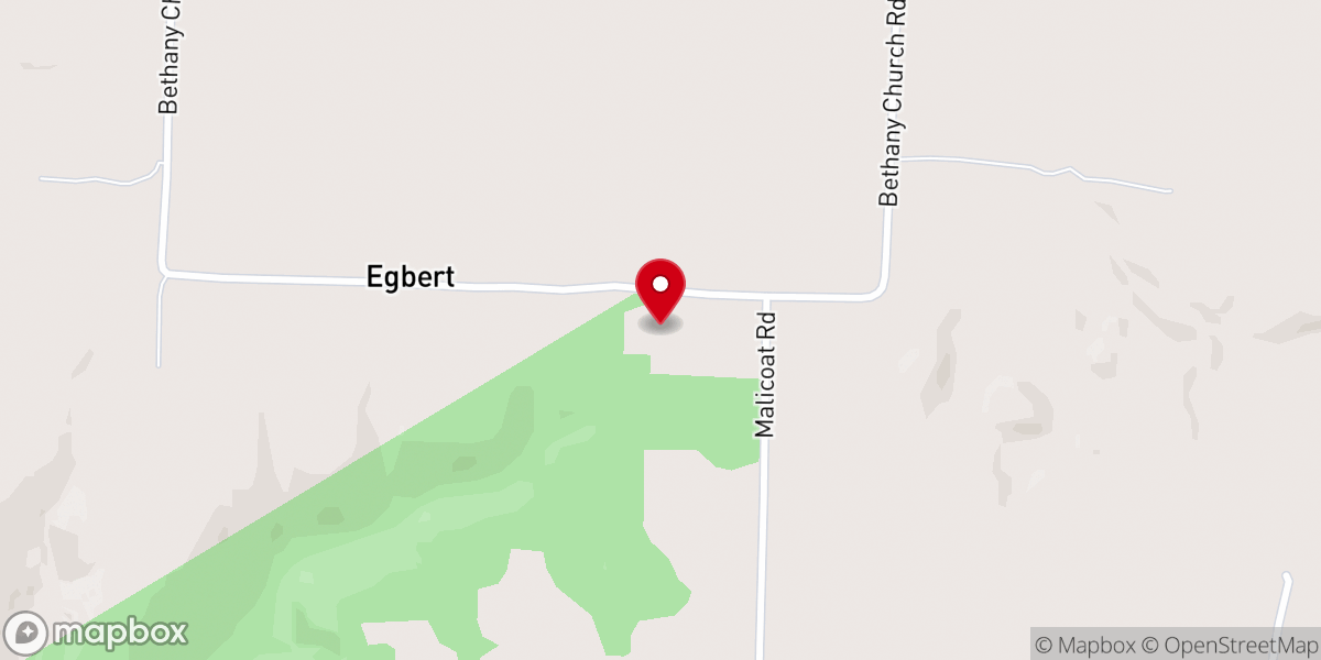 Map showing location of Bethany Church