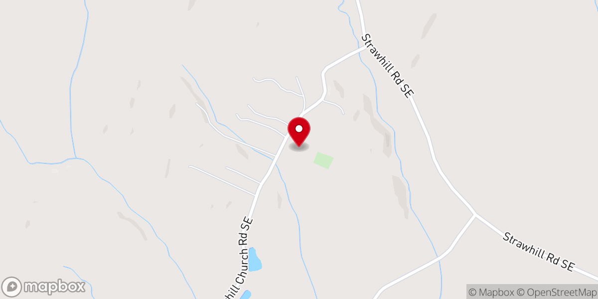 Map showing location of Coahulla Baptist Church