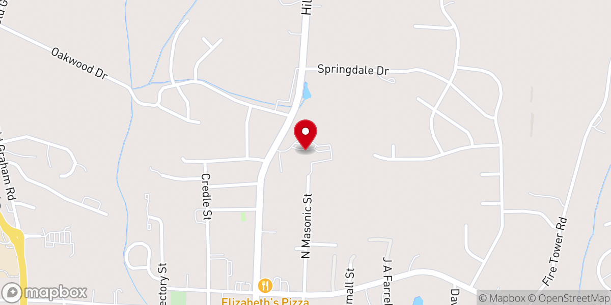 Map showing location of Forest Hall at Chatham Mills