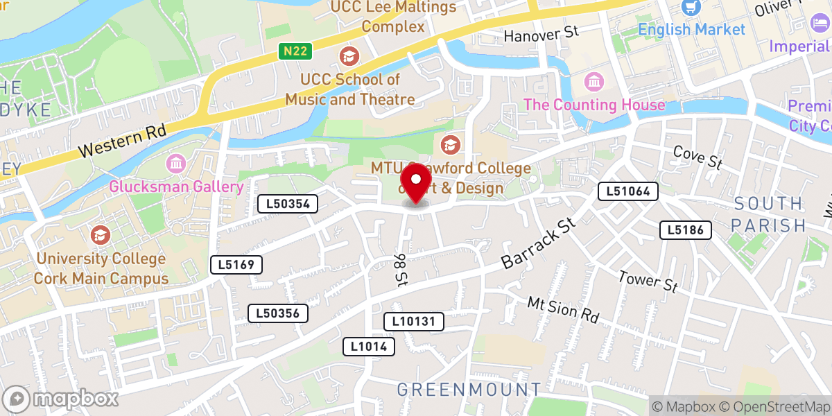 Map showing location of The Abbey Tavern