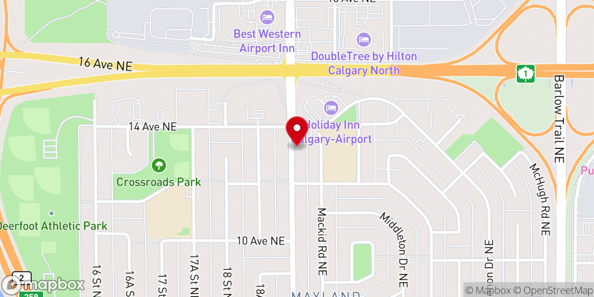 Map showing location of Calgary Medhane Alem & St. Michael Ethiopian Orthodox Tewahdo Church