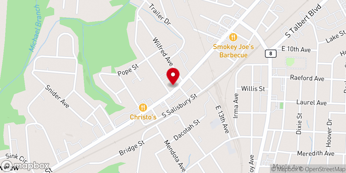 Map showing location of Coggins Church