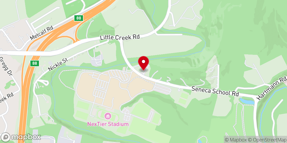 Map showing location of First Bible Baptist Church