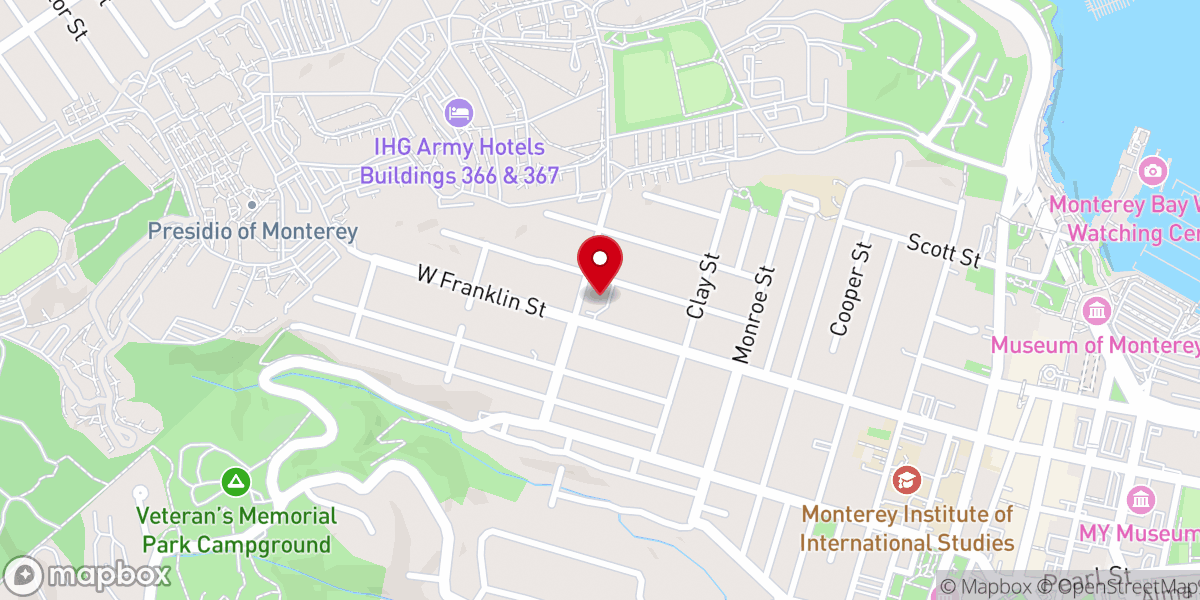 Map showing location of Monterey Korean Methodist Church