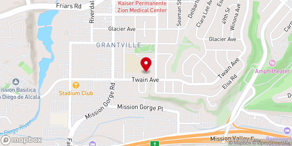 Map showing location of San Diego Gospel Hall