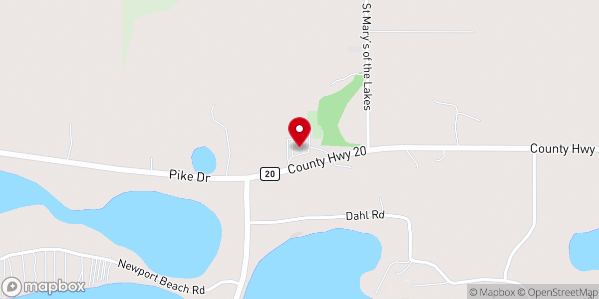Map showing location of St Mary the Lakes Catholic Church