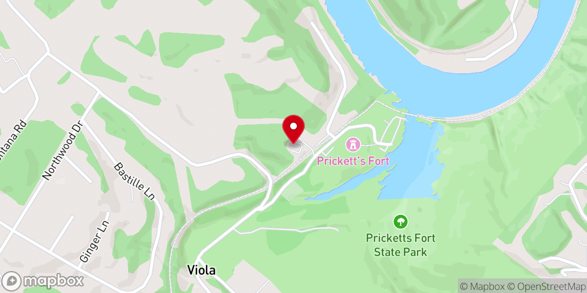 Map showing location of Viola Church